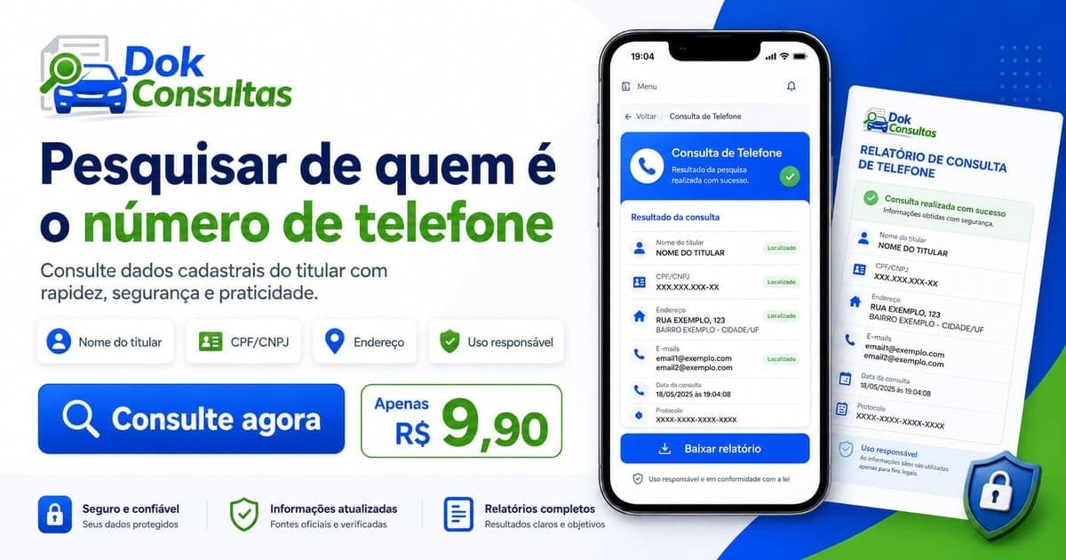 Pesquisar de quem é o número de telefone e descobrir nome e CPF do titular